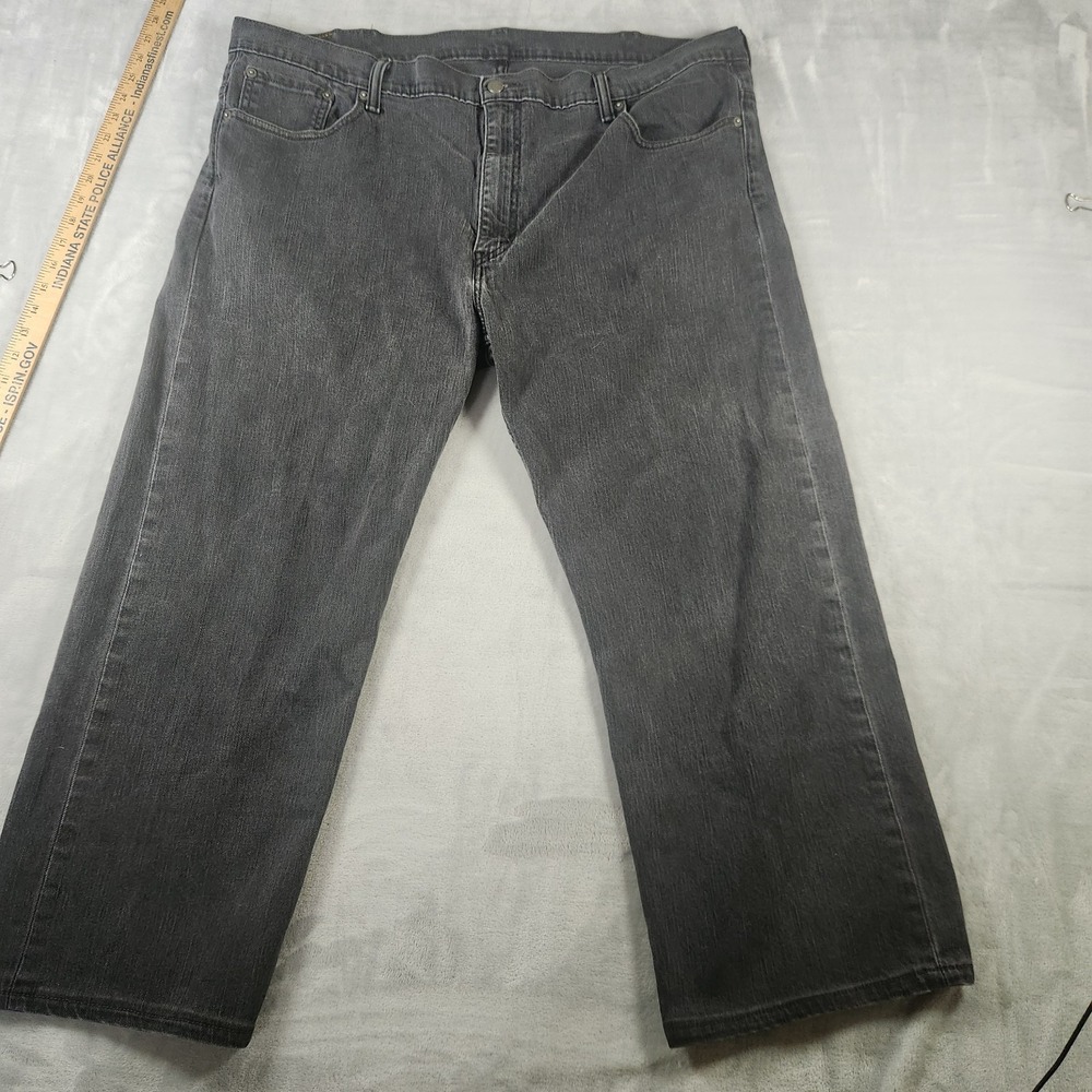 Levis Jeans Mens 44x30 Black 569 Loose Straight Fit Denim (Measure 25"‎ Inseam)